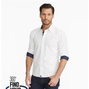 UNTUCKit XXL White Collar Shirt with navy accent!!